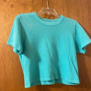 Big Bud Press Honeycomb Crop Tee Miami Teal